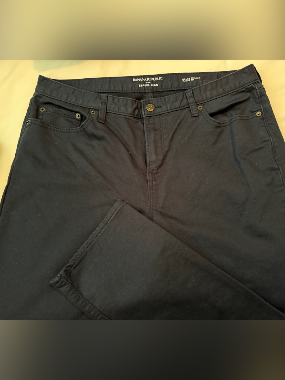 Banana Republic Dark Navy Travel Jeans - 35x32